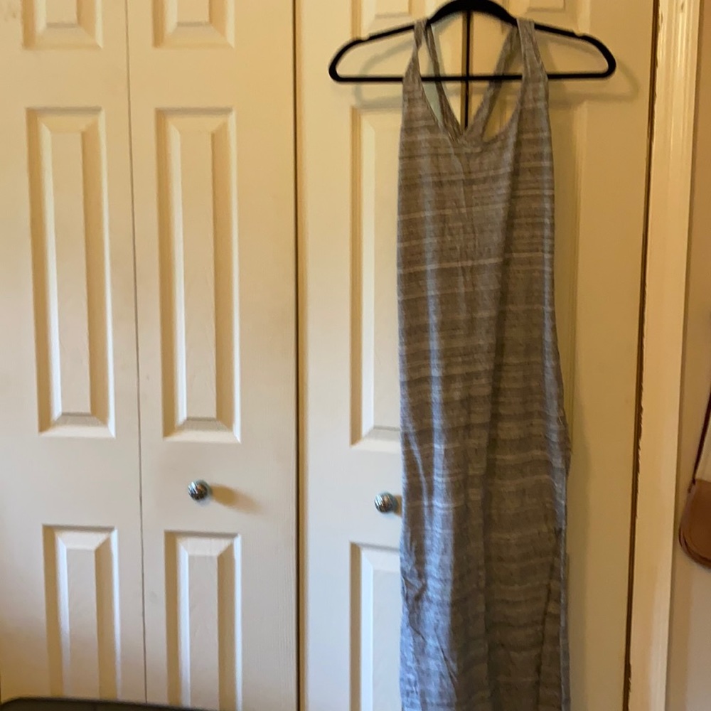 Long black and white tank dress